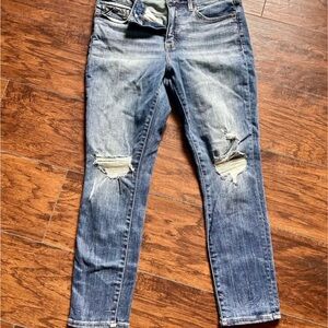Buckle Black Blue Ankle Skinny Jeans